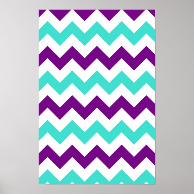 Affiche Turquoise and Purple Zigzag (Devant)
