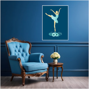 Affiche Turquoise Ballerina