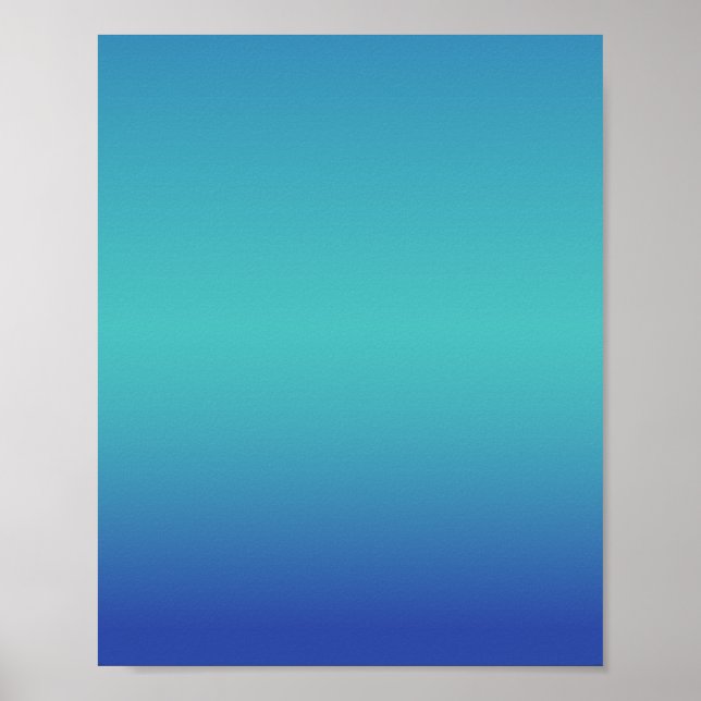 Affiche Turquoise Bleu Ombré (Devant)