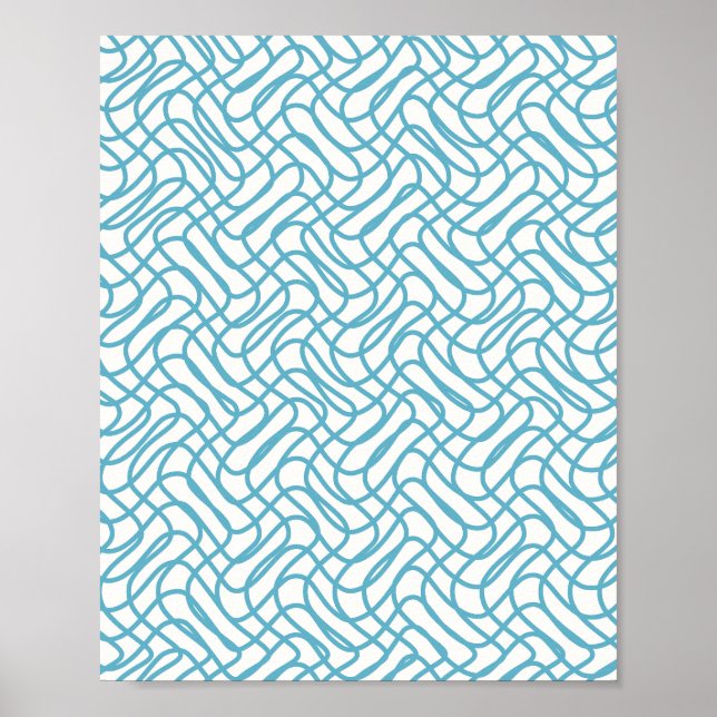 Affiche Turquoise du Motif Abstrait (Devant)