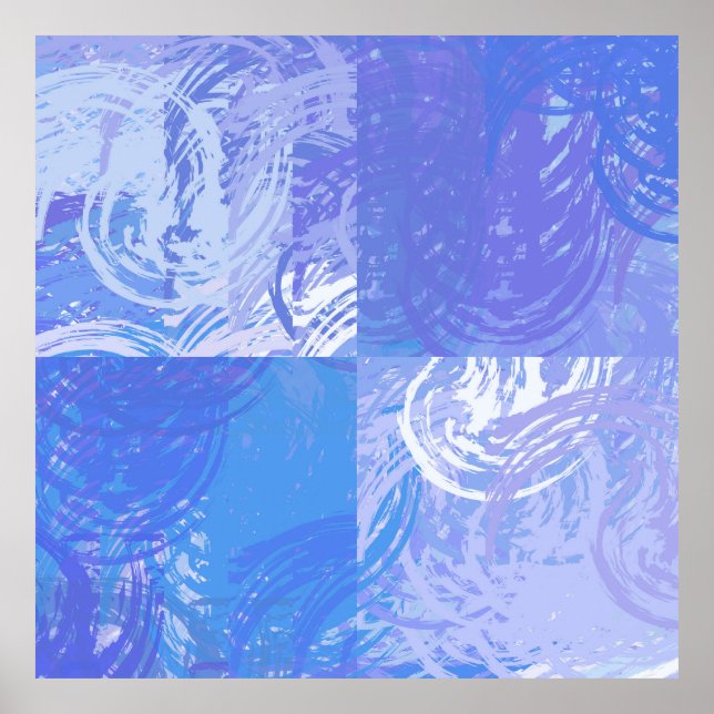 Affiche Turquoise et violet Abstrait (Devant)