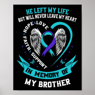Affiche Turquoise Et Violet En Mémoire De Mon Frère Suicid