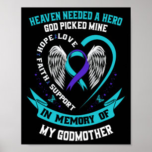 Affiche Turquoise Et Violet Ruban Suicide Sensibilisation