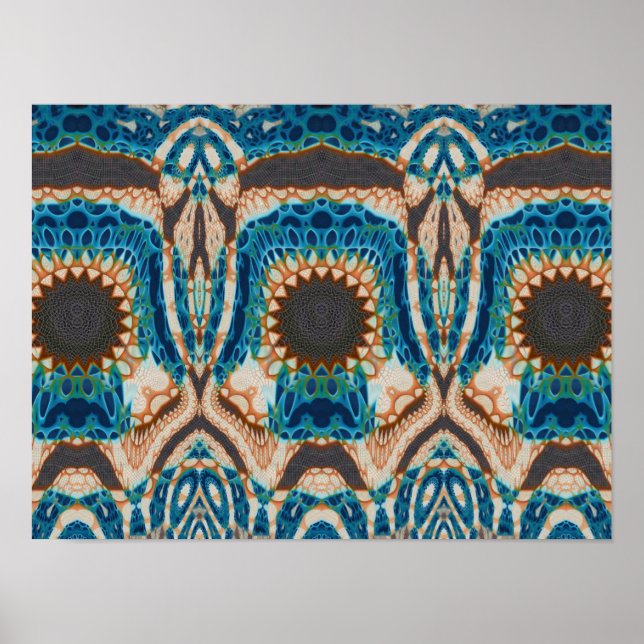 Affiche Turquoise Gold Sun Southwestern Art (Devant)