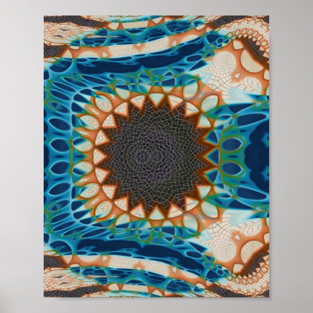 Affiche Turquoise Gold Sun Southwestern Art (Devant)