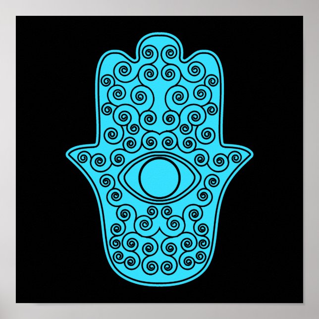 Affiche Turquoise Hamsa-Main de Miriam-Main de Fatima.png (Devant)