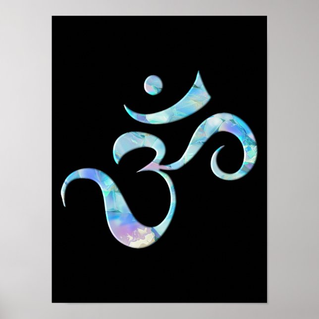 Affiche Turquoise Marbré Om (Devant)