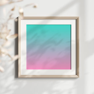 Affiche Turquoise Pink Ombre