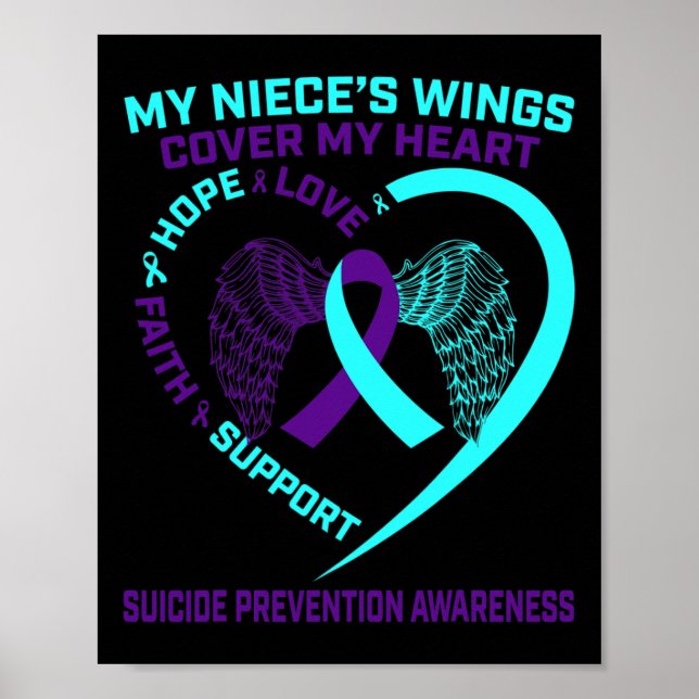Affiche Turquoise Purple Prévention Suicide Sensibilisatio (Devant)