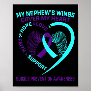 Affiche Turquoise Purple Prévention Suicide Sensibilisatio