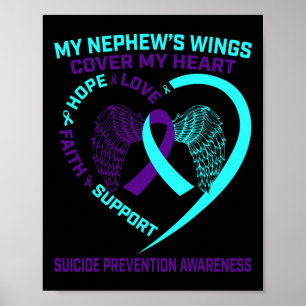 Affiche Turquoise Purple Prévention Suicide Sensibilisatio