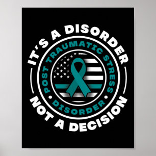 Affiche Turquoise Ribbon post stress traumatique Trouble d