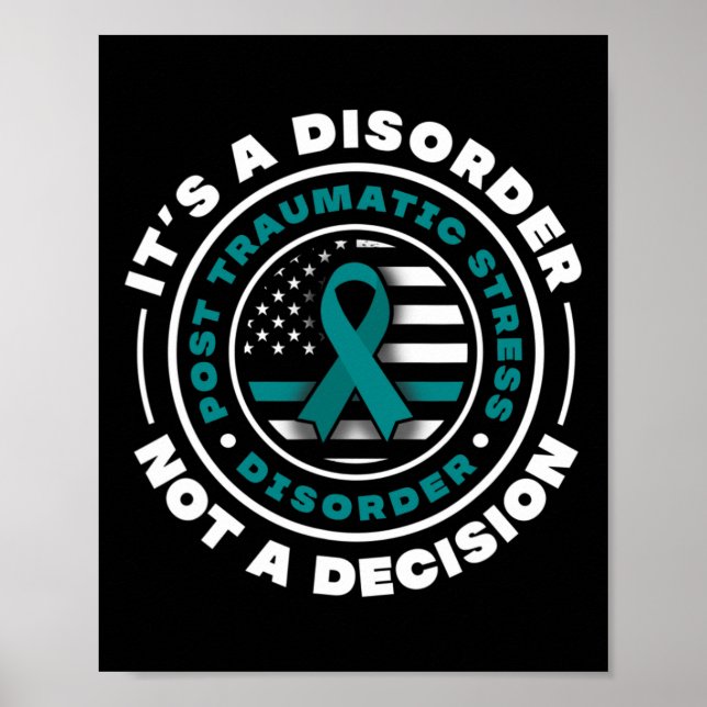 Affiche Turquoise Ribbon post stress traumatique Trouble d (Devant)