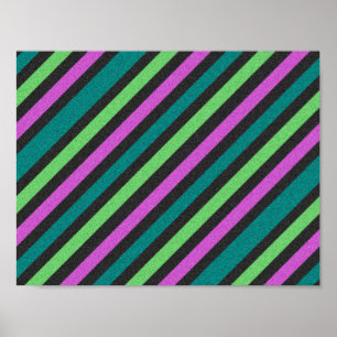 Affiche Turquoise, Vert citron, Parties scintillant rose c