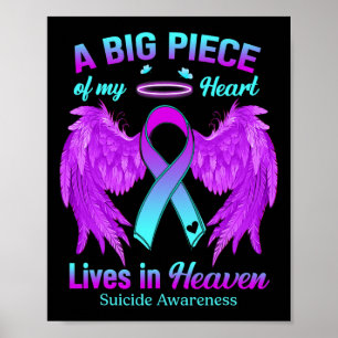 Affiche Turquoise Violet Ruban Angle de l'aile Suicide Me