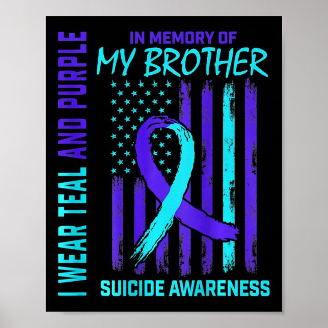 Affiche Turquoise Violet Ruban Indicateur de sensibilisati (Devant)