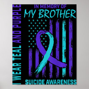 Affiche Turquoise Violet Ruban Suicide Sensibilisation Ind