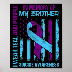 Affiche Turquoise Violet Ruban Suicide Sensibilisation Ind