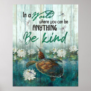 Affiche Turtle Be Kind Inspiration & Motivational