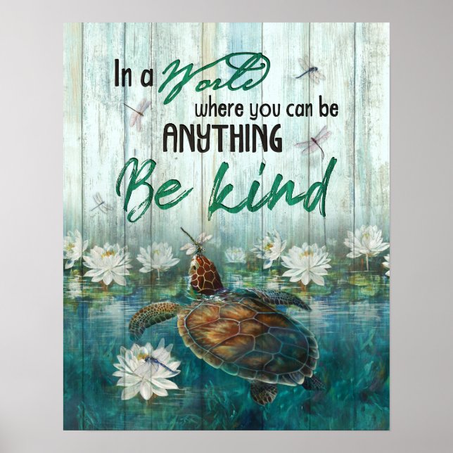 Affiche Turtle Be Kind Inspiration & Motivational (Devant)