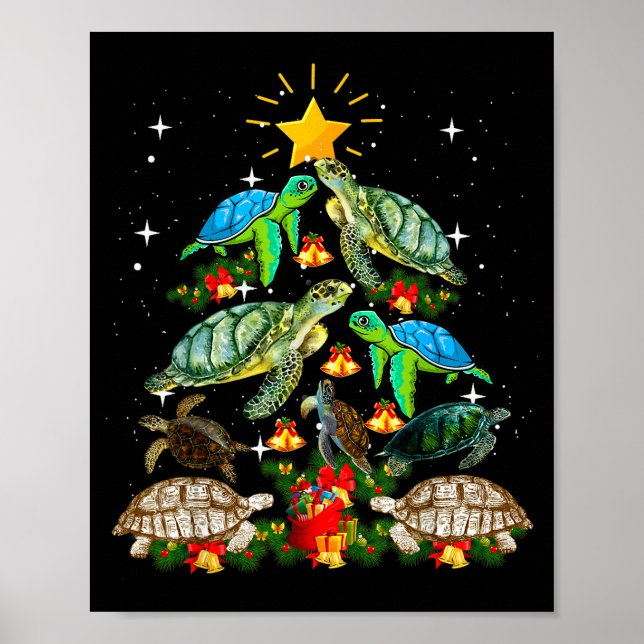 Affiche Turtle Christmas Tree Shirt  (Devant)