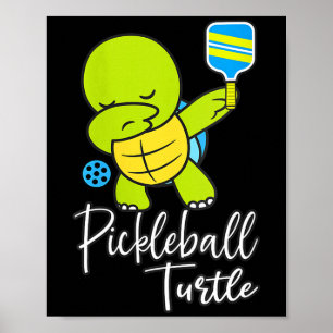 Affiche Turtle de pickleball féminin blague de pickleball