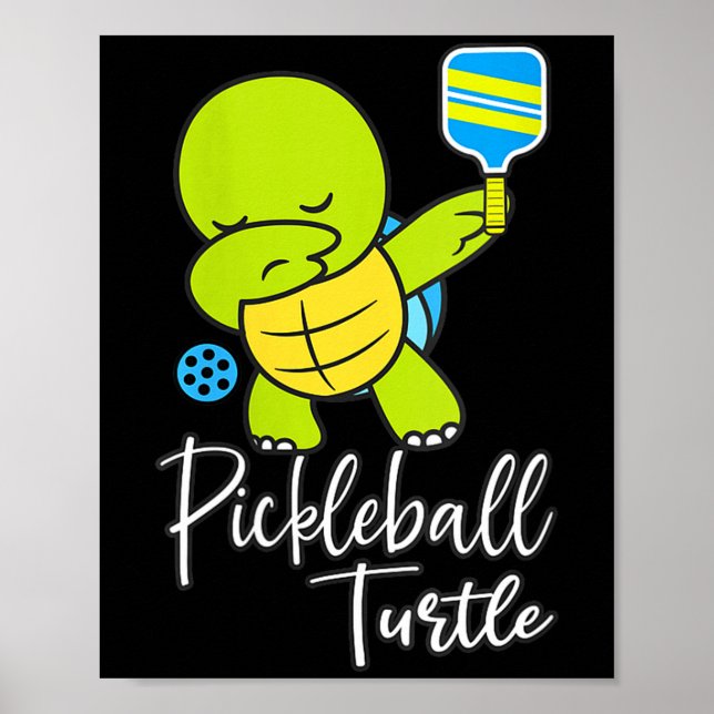 Affiche Turtle de pickleball féminin blague de pickleball  (Devant)