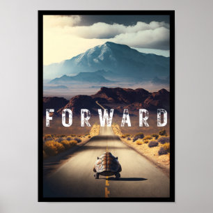Affiche Turtle in the desert "Forward”