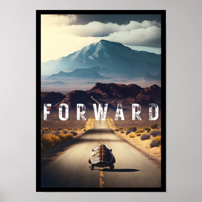 Affiche Turtle in the desert "Forward” (Devant)
