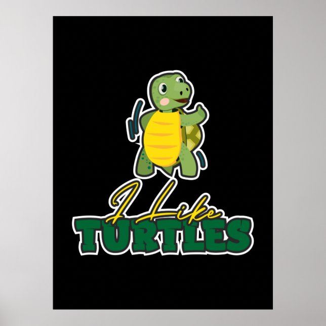 Affiche Turtle Lover | J'Aime Les Tortues (Devant)