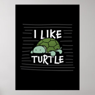 Affiche Turtle Lover J'Aime Les Tortues