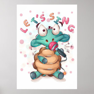 Affiche Turtle Lover La Tortue Mignonne Chante