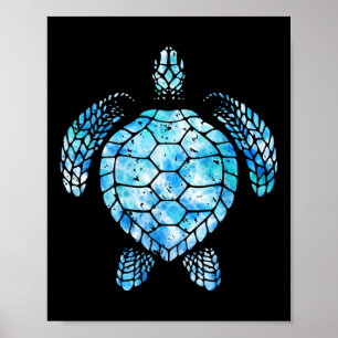 Affiche Turtle Watercolor Tie Dye Sea Ocean Save Planet Ea