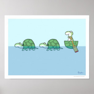 affiche TURTLES PADDLING de Sandra Boynton