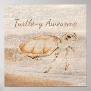 Affiche Turtley Awesome Sea Turtle Ocean Sea Animal Art