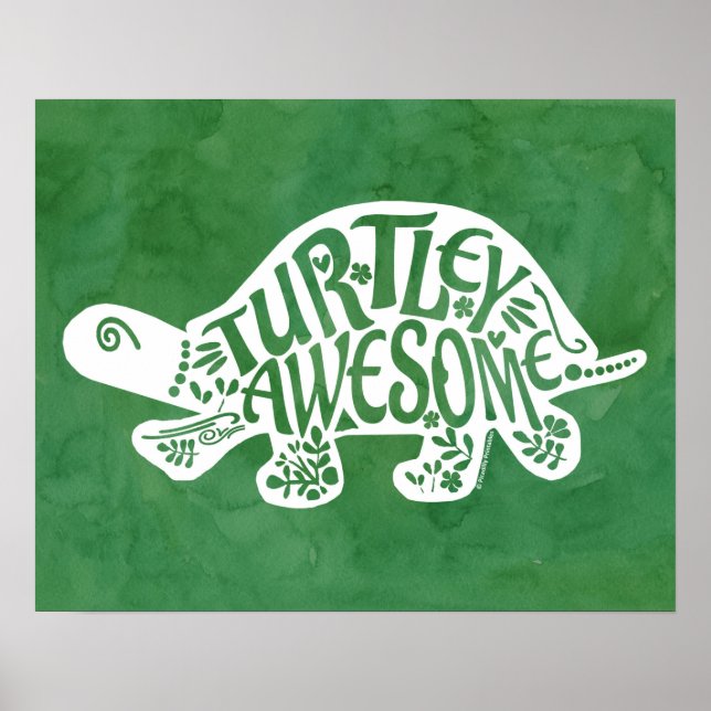 Affiche Turtley Awesome Tortoise Funny Turtle Pun Sulcata (Devant)