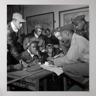 Affiche Tuskegee Airmen Planning Session - Italie - 1945