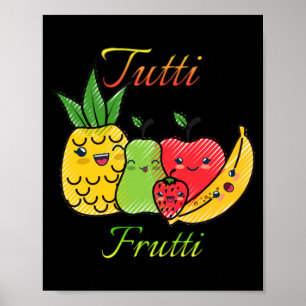 Affiche Tutti Frutti Fruit Printemps Eté Bord de Mer Plage