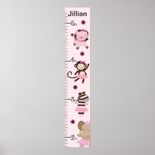 Affiche Tutu Cute Ballet Animaux Graphique de croissance G