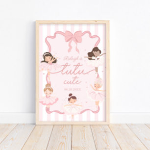 Affiche Tutu Cute Girls 2nd Ballerina Anniversaire Bienven