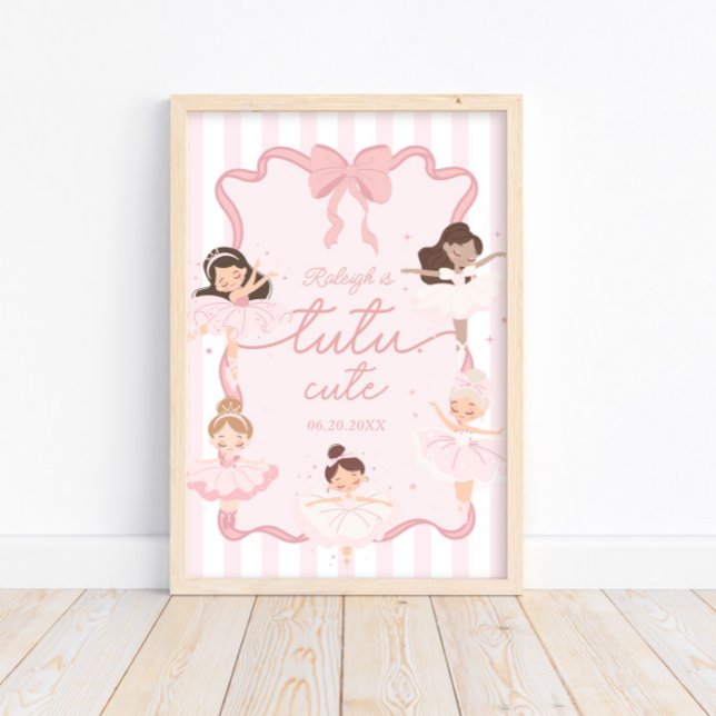 Affiche Tutu Cute Girls 2nd Ballerina Anniversaire Bienven (Créateur téléchargé)
