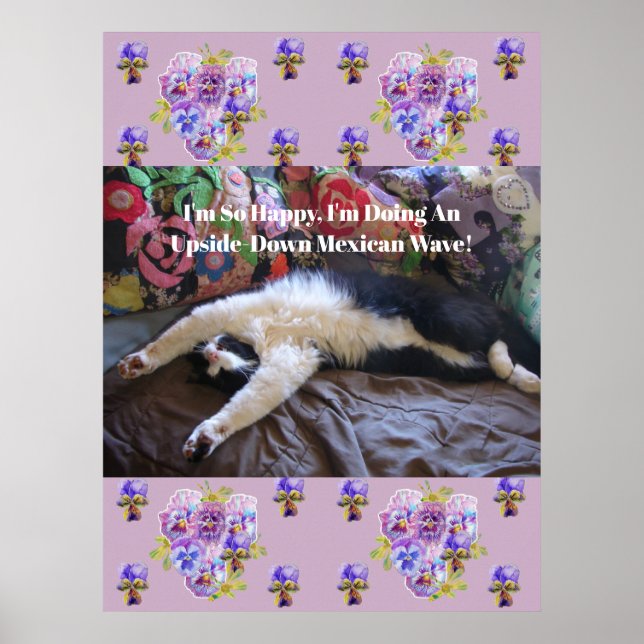 Affiche Tuxedo Cat Funny Cute faire une citation d'onde me (Devant)