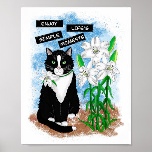 Affiche Tuxedo Chat et Lilies   Devis inspirant