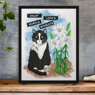 Affiche Tuxedo Chat et Lilies   Devis inspirant