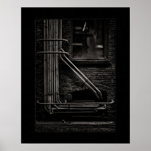 Affiche Tuyaux de ruelle n° 2 avec bordure