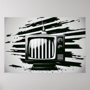 affiche TV en noir et blanc