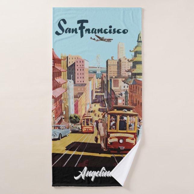 Affiche TWA San Francisco art chromolithographie (Serviette de bain)