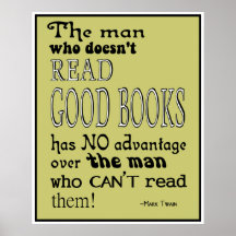 Twain's Read Good Books Citation de l'affiche dans