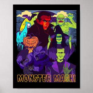 Affiche Twear Tee's Monster Mash Costume d'Halloween Fun M