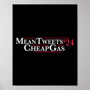 Affiche Tweets 24 gaz bon marché prix Trump 2024